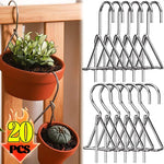 crochet suspension pot fleur acier inoxydable antirouille clip mural jardinage moderne argente silver