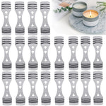 supports bougies acier inoxydable centrage diy fabrication moderne lignes horizontales gravées clips wick holders