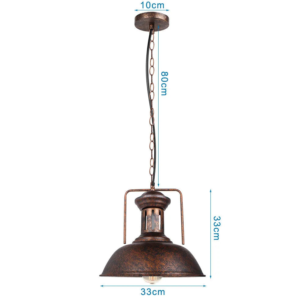 lampe suspendue industrielle or bronze abatjour noir éclairage salon chambre moderne vintage