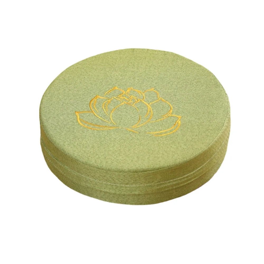 coussin sol yoga méditation fleur lotus brodée mousse épaisse siège salon japonais