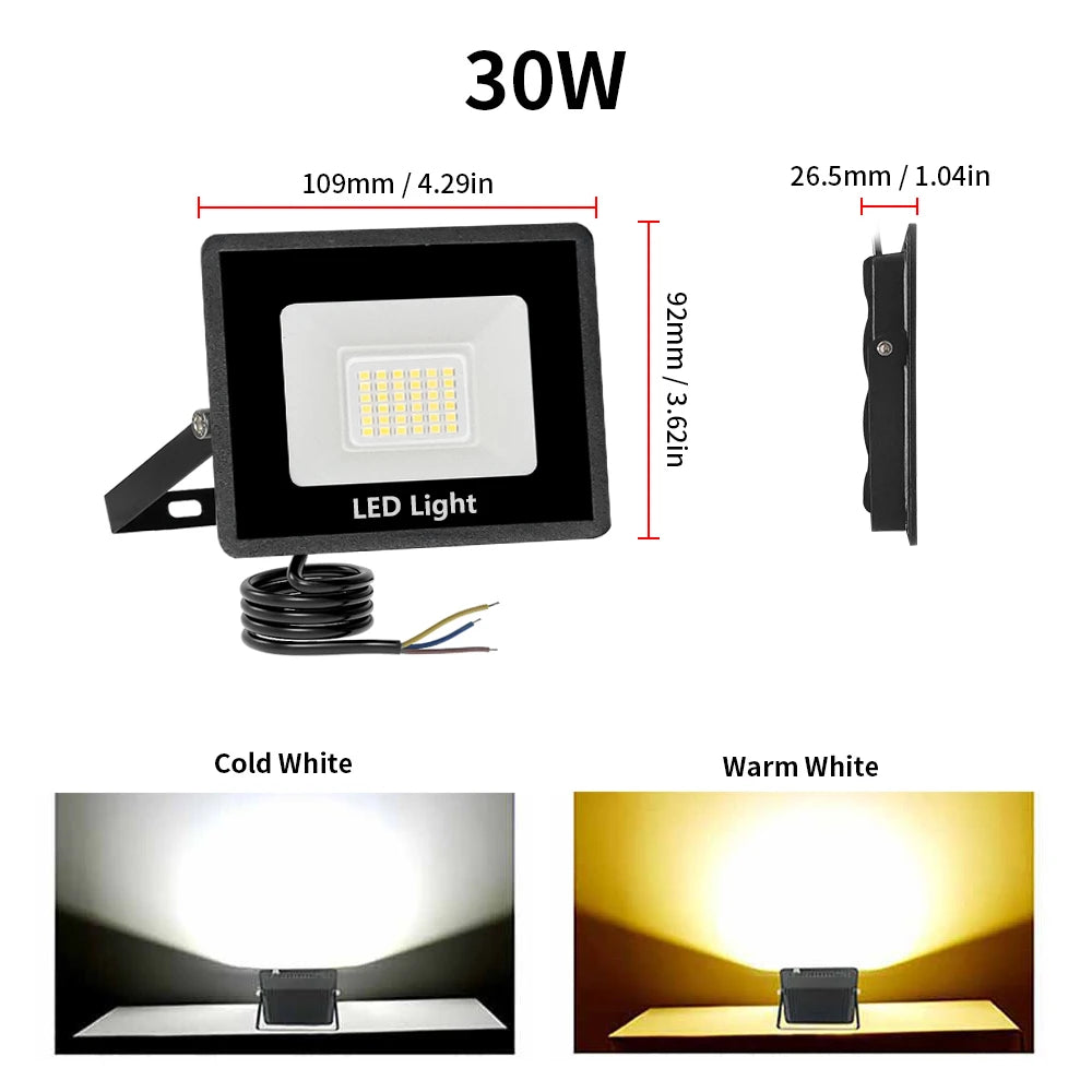 projecteur led moderne 220v 100w 200w 300w noir bras articulé extérieur ip67