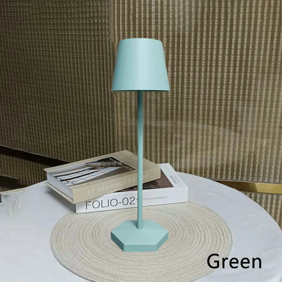 lampe table led rechargeable sans fil veilleuse tactile moderne noir bleu clair doré marron