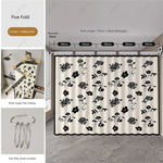 rideau pliable gris moderne floral opaque ventouse ajustementoutil
