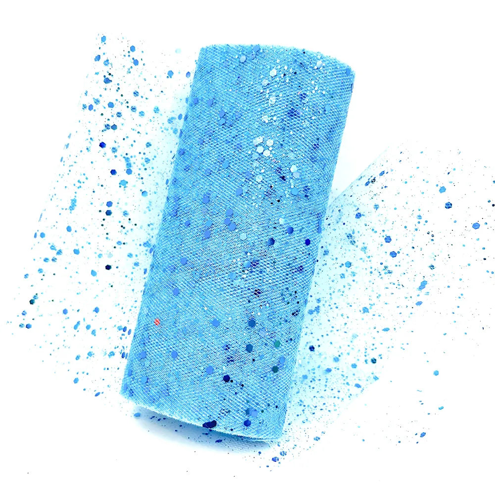 rubans tulle pailletés couleur bleu rose ornementaux mariage décoration événement festive opaques