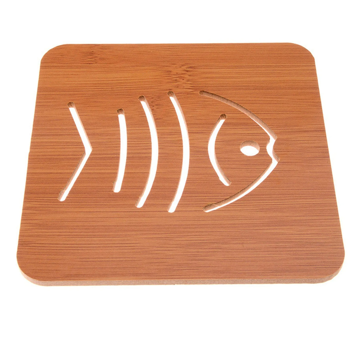 soucoupes bambou motifs poissons chat tapis table antidérapantes modernes cuisine soucoupes bois gravures simples
