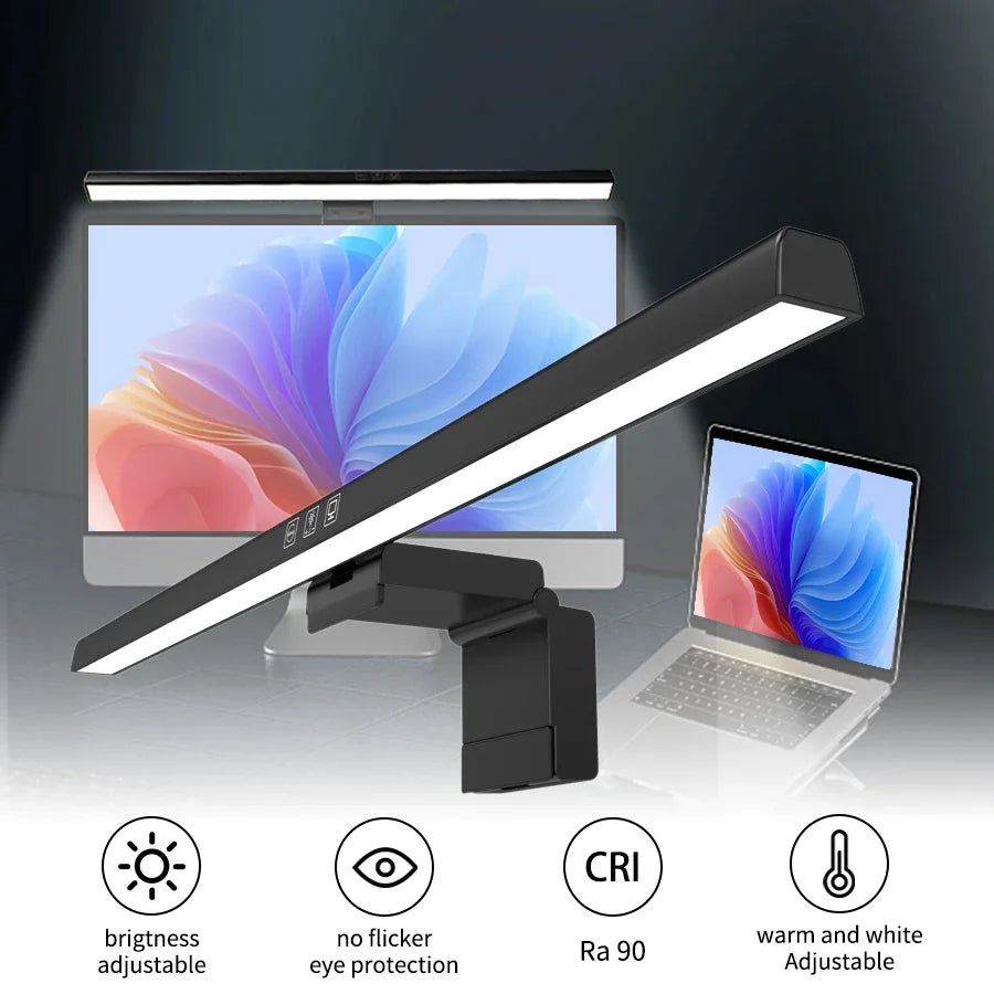 lampe led protection yeux clip magnétique moderne 50cm noir minimaliste(touches contrôle)