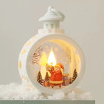 lanterne noël santa claus renne verre translucide vintage décoration fenêtre ambiance noire blanche