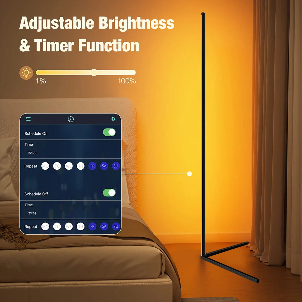 lumière ambiancé LED multicolore moderne télécommande app controle ambiance chambre minimaliste