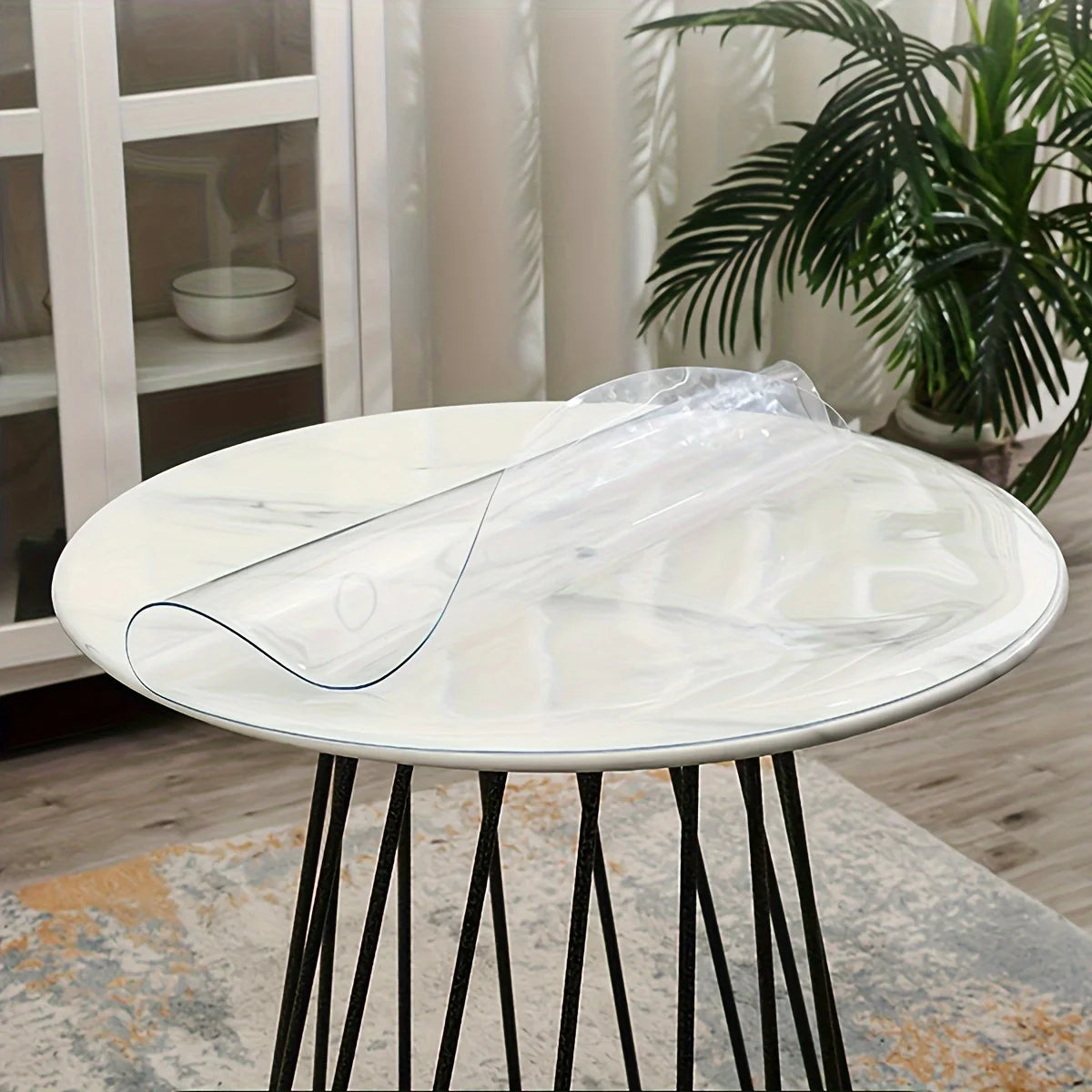 nappe transparente marbrée moderne 90cm pvc imperméable extérieure mariage festive