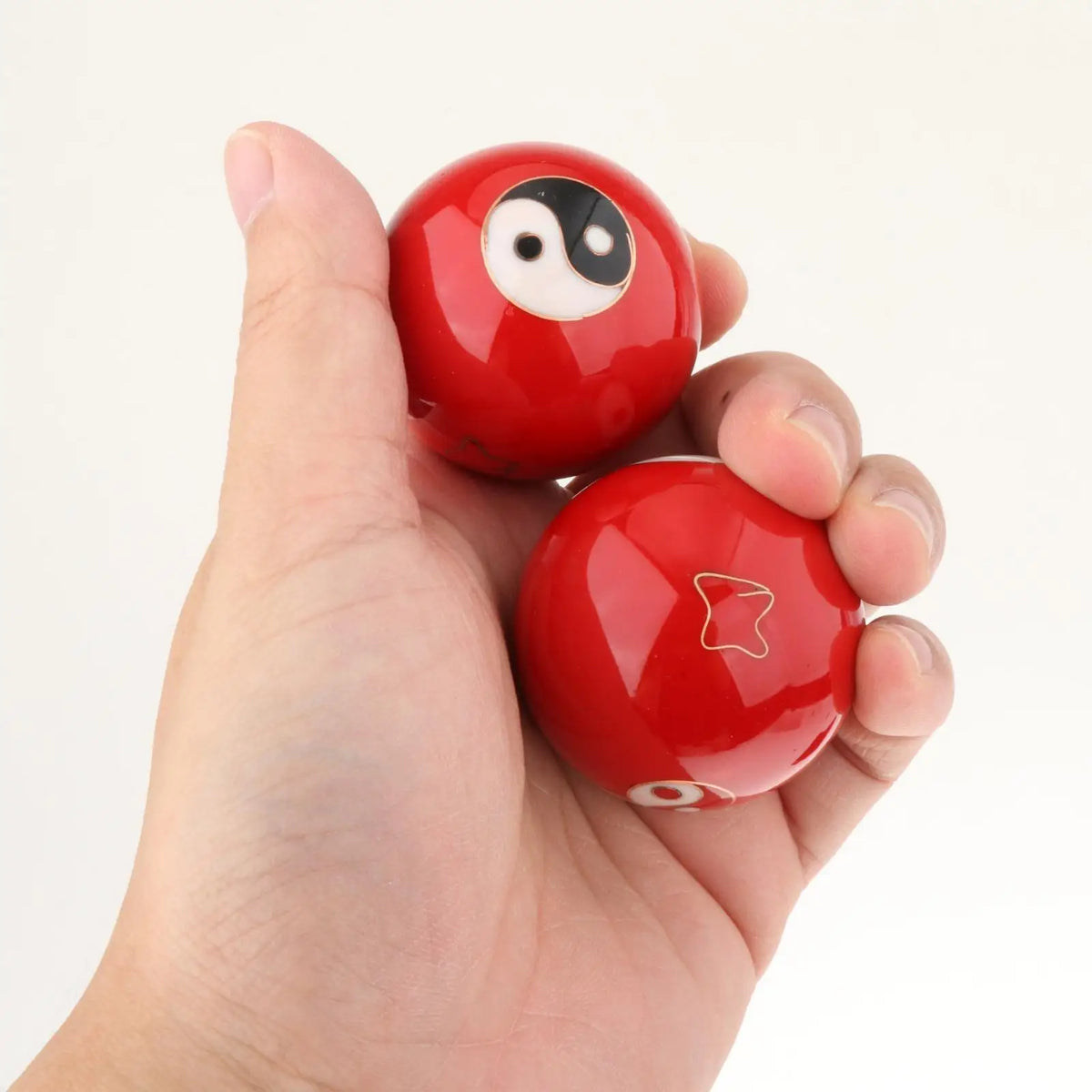 boules massage main rouge panda feuille fitness relaxation santé exercices dextérité portable