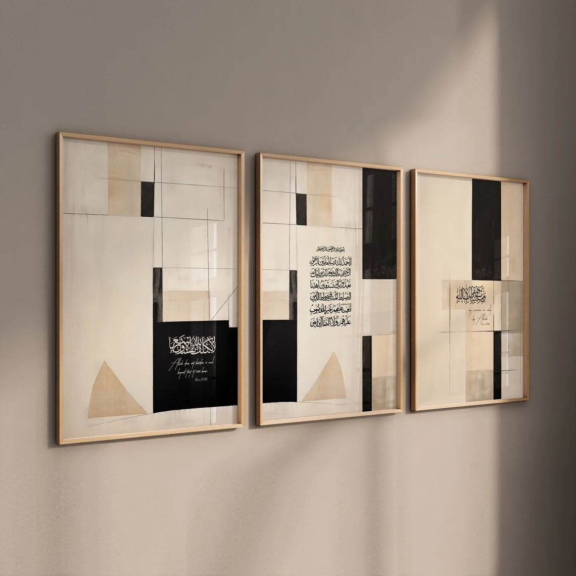 affiches abstraites contemporaines salon chambre béton gris minimaliste