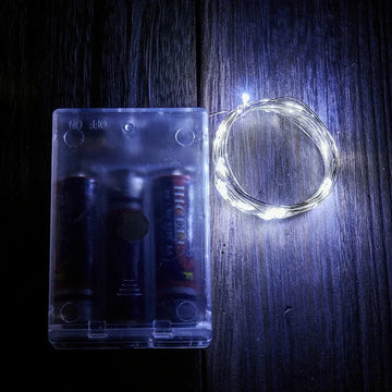 guirlande lumineuse led fil cuivre décoration extérieur mariage fête jardin batterie piles rechargeables