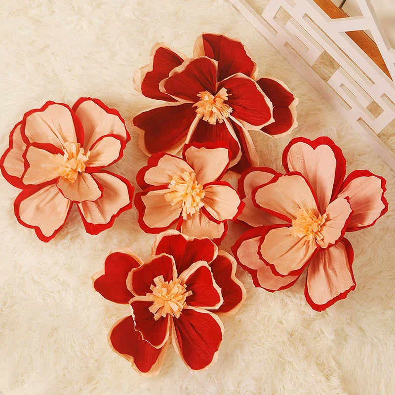 décoration murale fleurs papier ventilateurs papillons coussins ours peluche enveloppe rouge