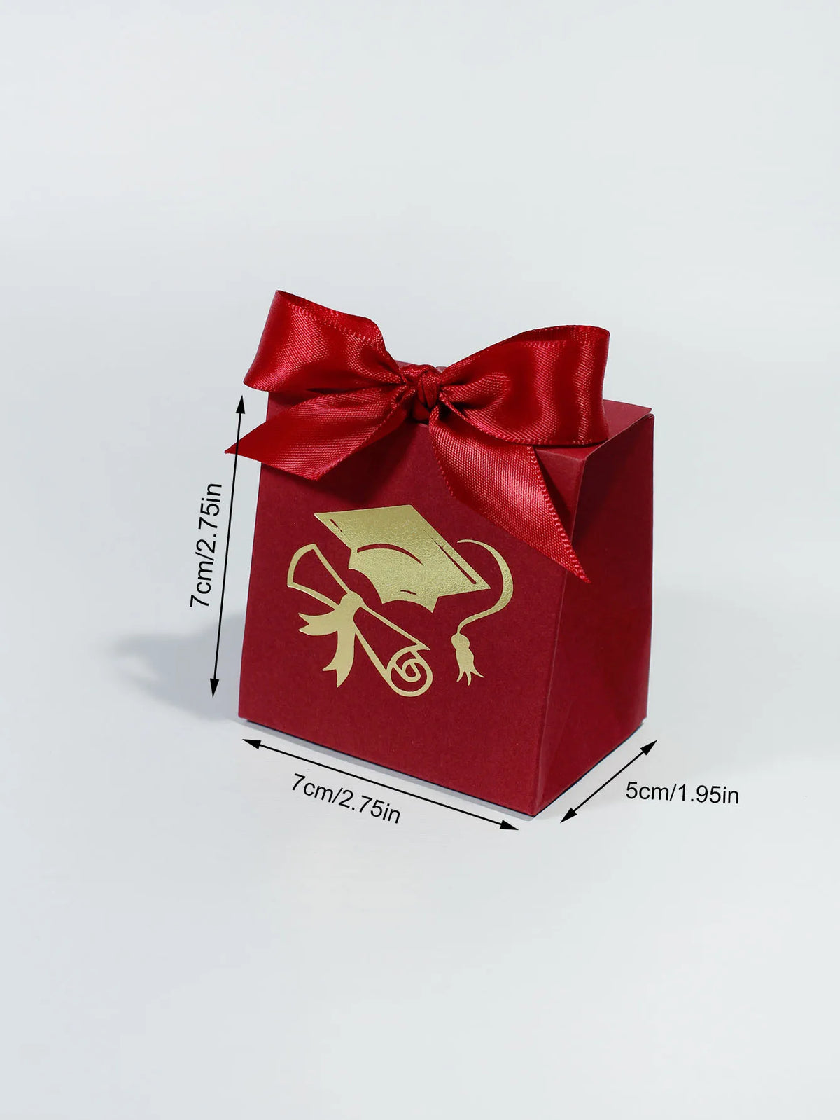 boîtes cadeaux blanc rouge ruban satiné graduation cap classique 100 pièces opaques festives anniversaire