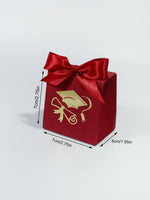 boîtes cadeaux blanc rouge ruban satiné graduation cap classique 100 pièces opaques festives anniversaire