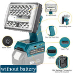 lampe travail led portable bleu jaune rouge usb type makita dewalt milwaukee bosch