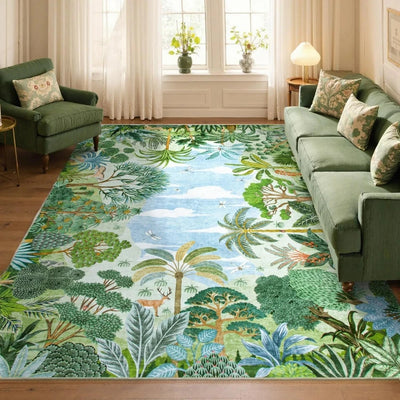 Tapis vert plante flanelle doux salon