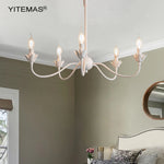 lustre classique blanc 51cm 46cm fleur lotus chaîne ajustable ampoules E14 autonome
