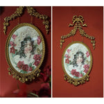 miroir ovale doré orné fleurs vintage baroque chambre coucher décoration murale