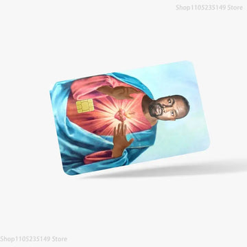 autocollant carte bancaire personnalisé kanye west dessins animés bleu rose blanc noir créatif adhésif