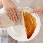 serviettes cuisine rectangulaires microfibre rayures horizontales beige gris absorption rapide respectueux environnement
