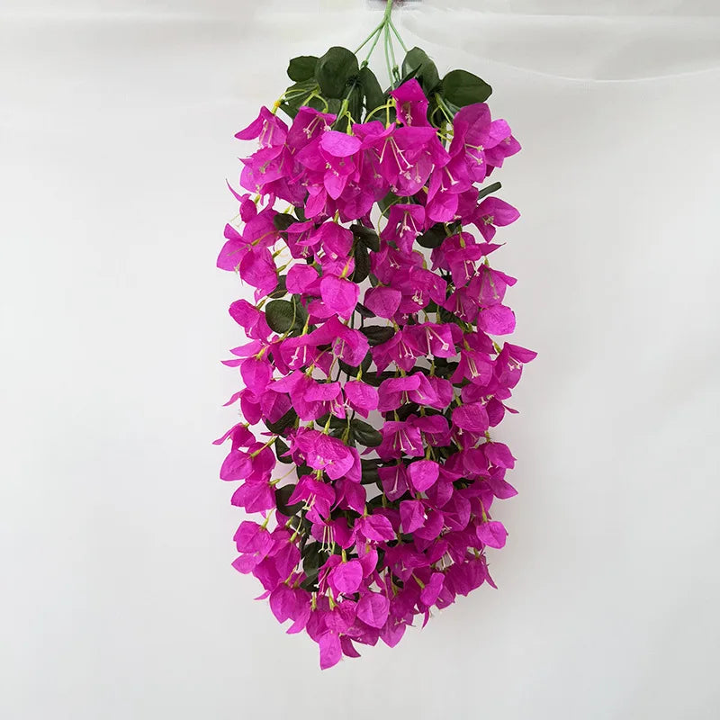 guirlande fleurs artificielles violet rose rouge blanc feuilles vertes modernes decoration intérieure 88cm