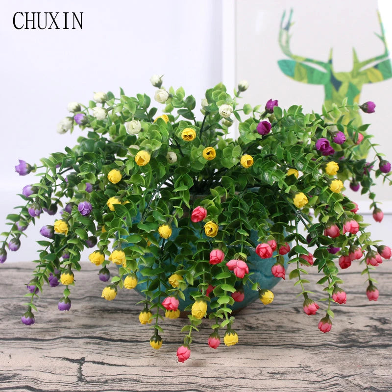 bouquet fleurs artificielles soie multicolore decoration maison jardin anniversaire mariage festiveextérieur moderne