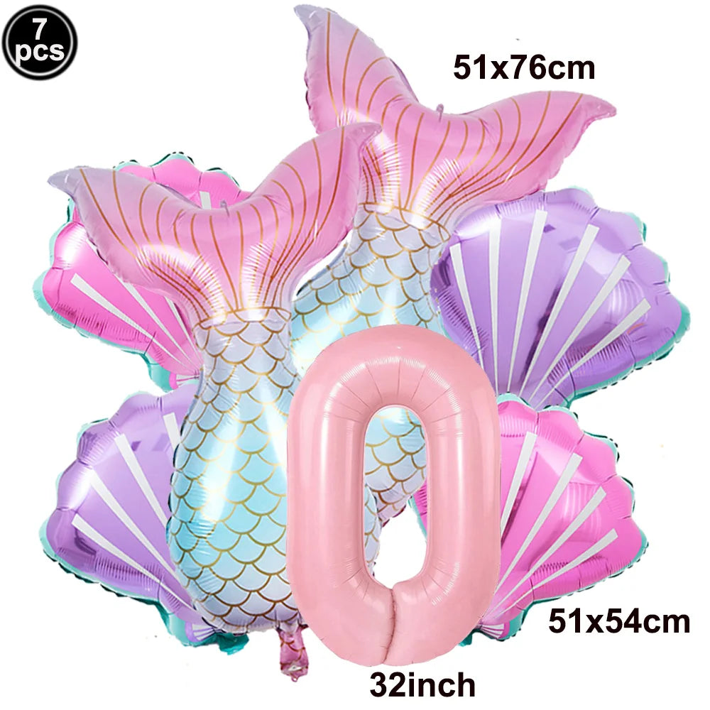 Ballon sirène aluminium rose pour fête enfant