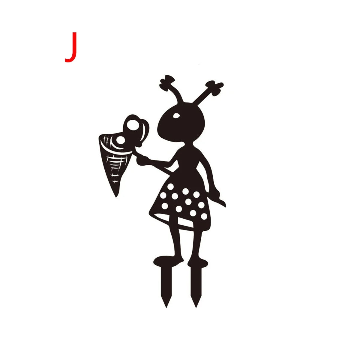 figurines insectes noires art minimaliste jardin décoratives extérieures sol đen giản dị cho