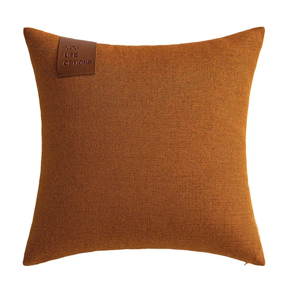 housse coussin moderne géométrique bleu marine marron gris 40x40 50x50 cm polyester coton