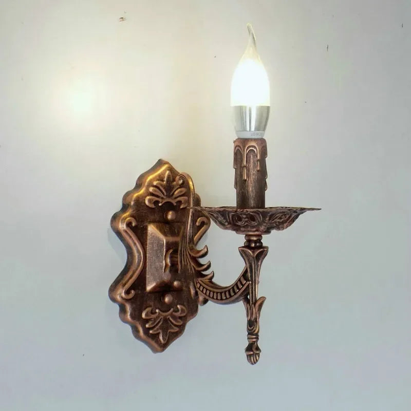 applique murale deux bras doré ornements floraux classique led chambre cuisine salle manger
