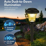 lampe solaire jardin led moderne noir jaune doré texture verre striée ip65 étanche flux