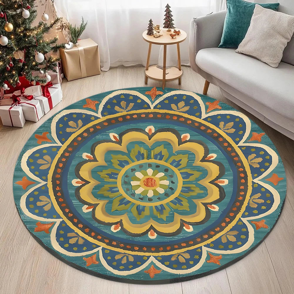tapis moderne géométrique noir marron beige antidérapant intérieur extérieur 40x40 80x80 120x120 cm