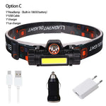 lampe frontale led noir bandeau ajustable 1500lm 2000lm 18650 batterie charge usb camping chasse