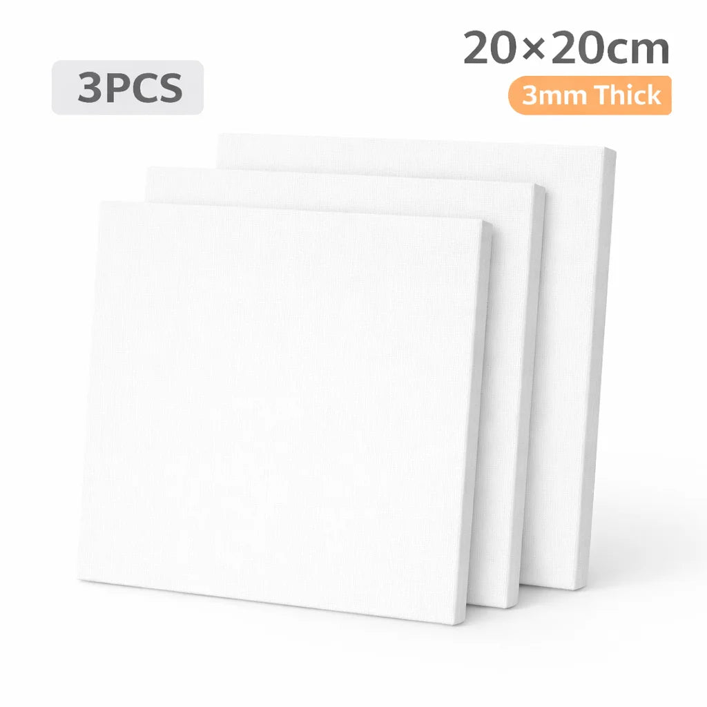 toile peinture blanc moderne 20x20cm acrylique aquarelle huile 3mm epaisseur