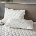taies d'oreiller patchwork gris clair moderne imperméables respectueuses environnement polyester 300 fils geometrique maison