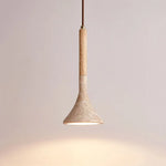 suspension lumineuse moderne pierre beige clair texture granulée opacité câble noir led 90 260v