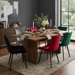 chaises modernes velours noires vertes rouges grises beiges accueil polyester