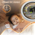 ventilateur lumière led blanc moderne télécommande incluse chambre cuisine