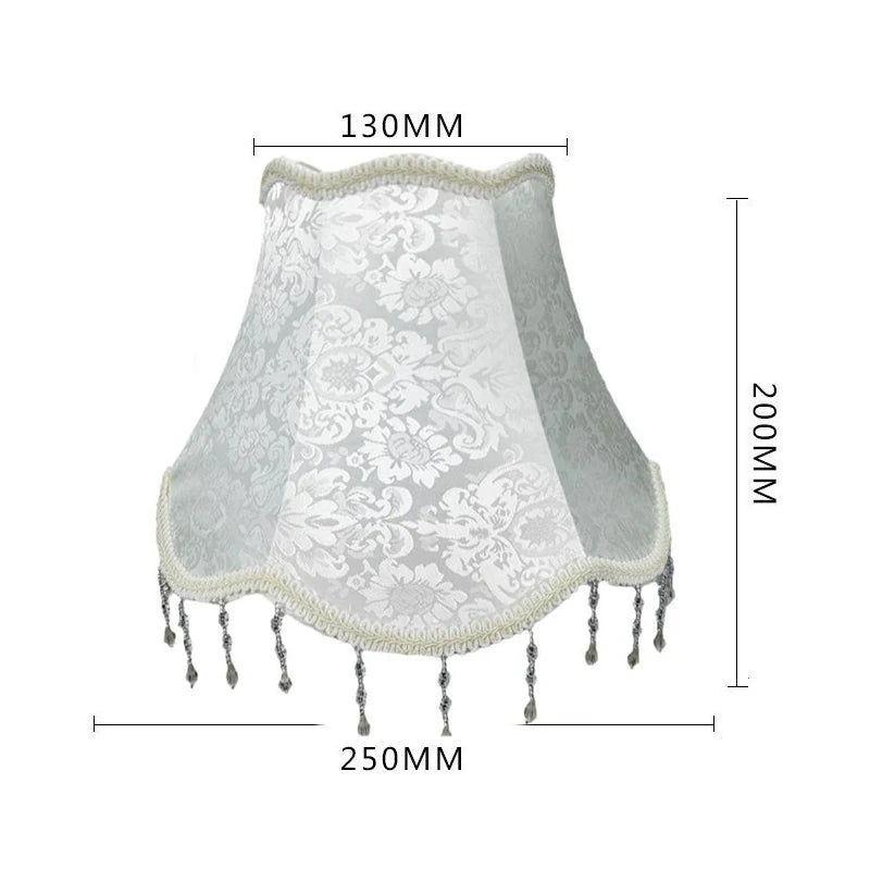 abat jour tissu floral broderie franges beige luxe décoration lampe table murale moderne