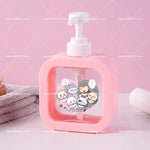 distributeur savon liquide rose dessins animés personnages mignons transparent moderne poignée pompe rechargeable