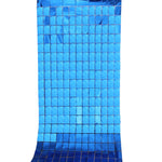 rideau décoratif moderne argent bleu or rose mosaïque carrés brillants opacité adhésif double face