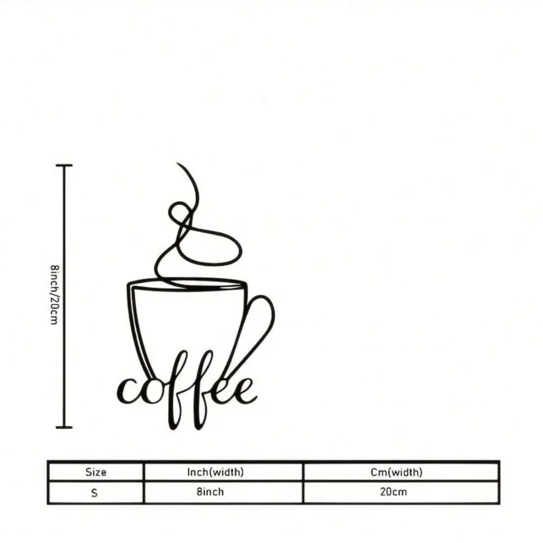 décoration murale plaque noire tasse coffee minimaliste moderne intérieure extérieure imperméable élégante mur fixe