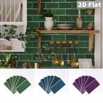 autocollants murals rectangulaires adhésifs modernes vert bleu marine violet résistants l'eau pvc carreaux mur