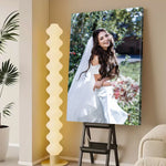 toile personnalisée photo couple plage moderne cadre bois toiles mariage paysages minimalistes
