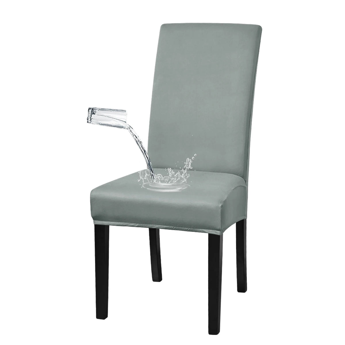 housse chaise moderne élasthanne polyester waterproof noir élastique transformation chaise ancienne neuve