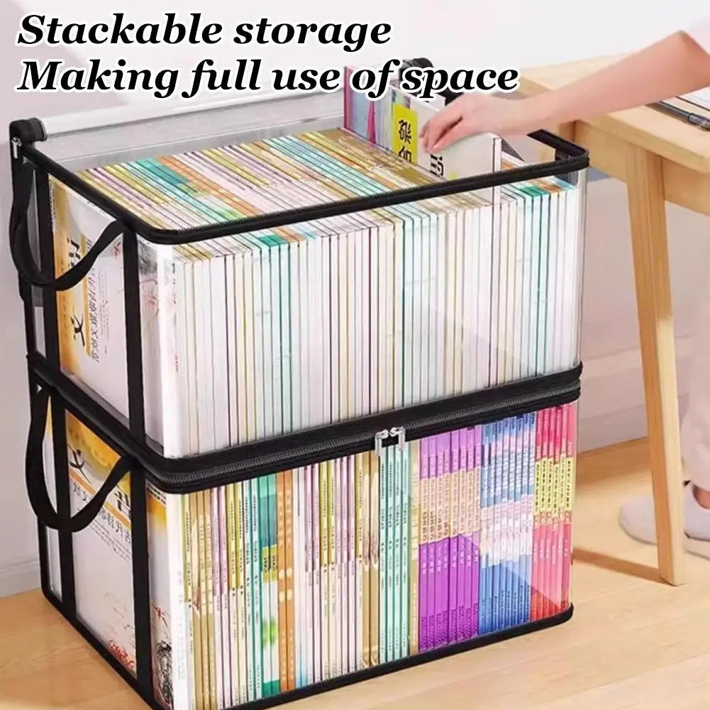 organisateur livres pliable transparent noir rangement documents école maison modulaire utilitaire moderne