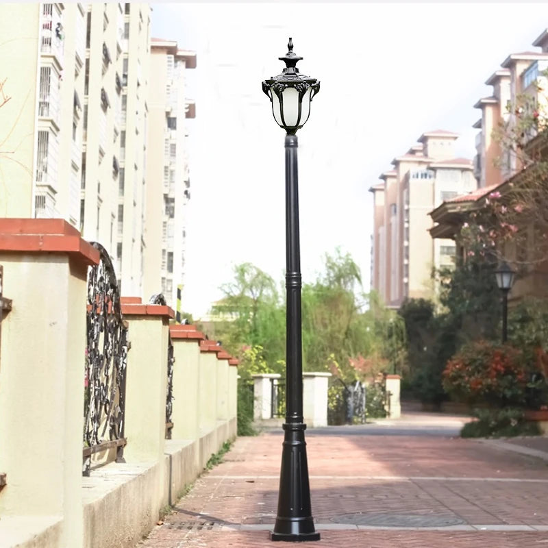 lampadaire led extérieur vintage fer noir or classique ip65 flux lumineux moins 60