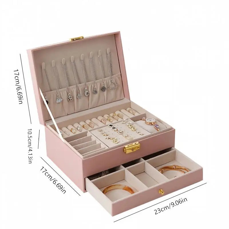 boîtes bijoux cuir moderne compartiments protection vert rose blanc festival mariage voyage