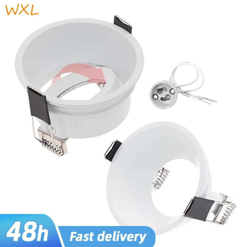 ampoule led spot blanc moderne clips métalliques câble opacité rond lisse downlight encastré gu10
